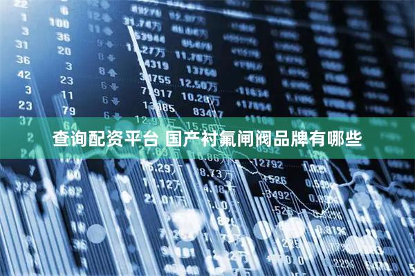 查询配资平台 国产衬氟闸阀品牌有哪些